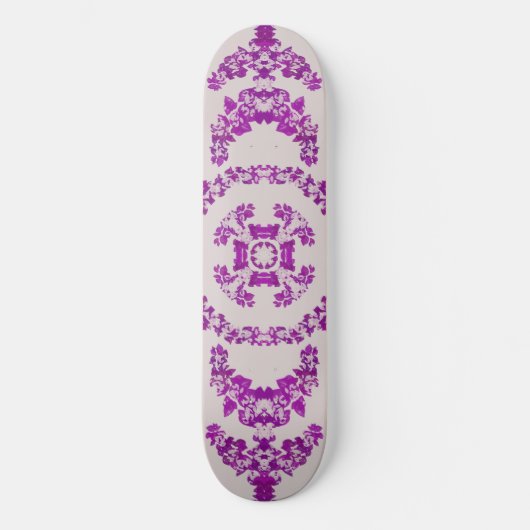 Abstract Purple Orchid Flower Design Pattern Art Skateboard (Vorderseite)