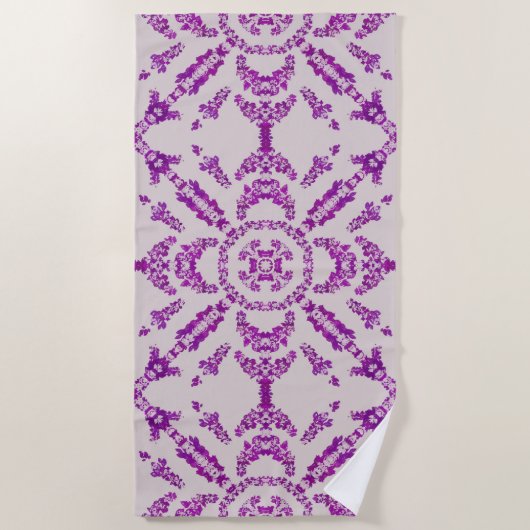 Abstract Purple Orchid Flower Design Pattern Art Strandtuch (Vorderseite)