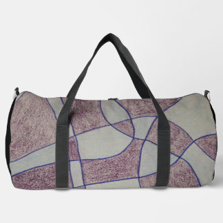 Abstract Purple Print Cut Sew Bag Duffle Bag