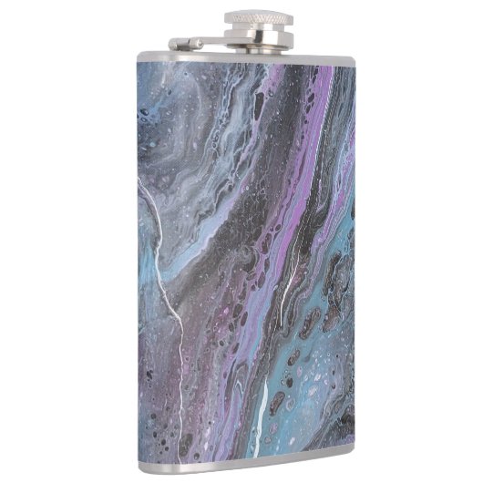 Abstract Purple & Teal Flow Flachmann (Rechts)