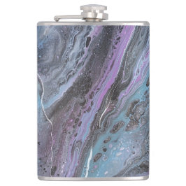 Abstract Purple & Teal Flow Flachmann