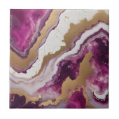 Abstract Purple White & Gold Agate Geode Marble Fliese (Vorderseite)