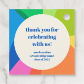 Abstract Rainbow Custom Graduation Party Thank You Geschenkanhänger (Rückseite)