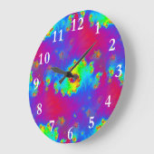 Abstract Rainbow Fractal Große Wanduhr (Winkel)