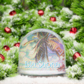 Abstract Rainbow Palm Tree Isla Saona Schneekugeln (Weihnachten)