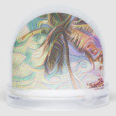 Abstract Rainbow Palm Tree Isla Saona Schneekugeln (Rückseite)