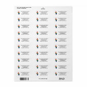 Abstract rainbow peace hand sign address labels (Vorne)