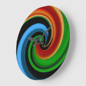 Abstract Rainbow Swirl Wall Clock Große Wanduhr (Winkel)