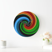Abstract Rainbow Swirl Wall Clock Große Wanduhr (Zuhause)