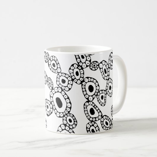 Abstract Random Circle Blob Shapes Kaffeetasse (VorderseiteRechts)