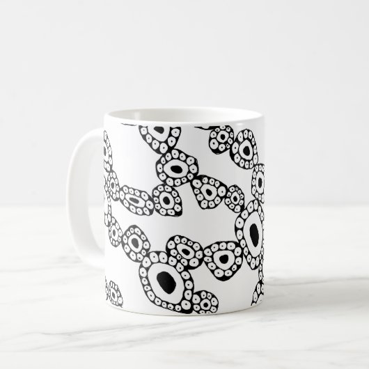Abstract Random Circle Blob Shapes Kaffeetasse (Vorderseite Links)