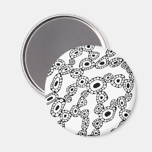 Abstract Random Circle Blob Shapes Magnet (Vorderseite/Rückseite)