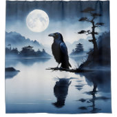 Abstract Raven 001 Shower Curtain Duschvorhang (Vorderseite)