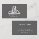 Abstract Real Estate Logo | Gray  Visitenkarte (Vorne/Hinten)