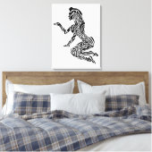 Abstract Rearing Horse Art | Modern Black & White  Leinwanddruck (Insitu (Schlafzimmer))