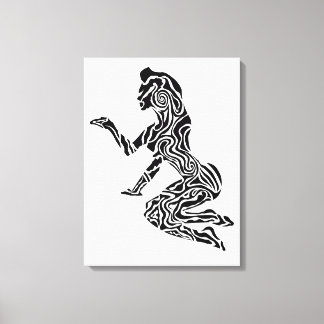 Abstract Rearing Horse Art | Modern Black & White  Leinwanddruck