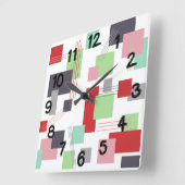 Abstract Rectangles and Lines Quadratische Wanduhr (Winkel)