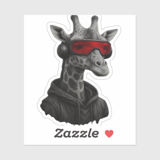 Abstract red and black giraffe Classic T-Shirt Aufkleber (Blatt)