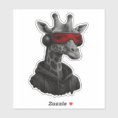 Abstract red and black giraffe Classic T-Shirt Aufkleber (Blatt)