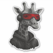 Abstract red and black giraffe Classic T-Shirt Aufkleber (Vorderseite)