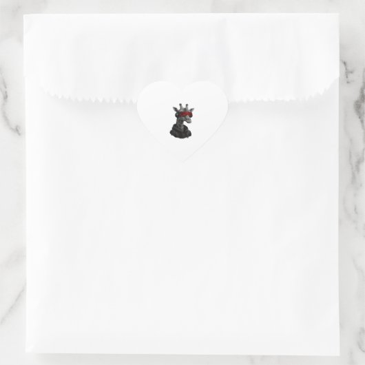 Abstract red and black giraffe Classic T-Shirt Herz-Aufkleber (Tasche)