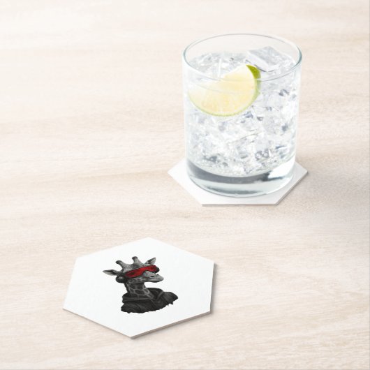 Abstract red and black giraffe Classic T-Shirt Untersetzer (Vor Ort)