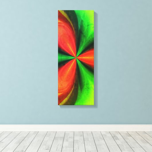 Abstract Red And Green Pattern Canvas Print Leinwanddruck (Insitu (Holzboden))