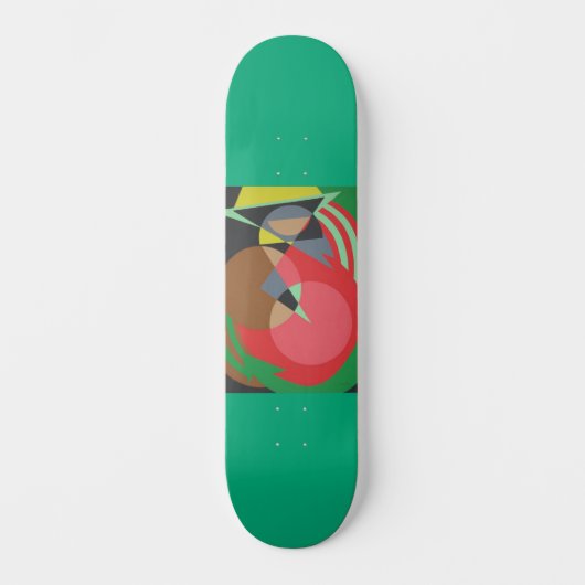 Abstract Red and Green Skateboard (Vorderseite)