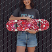 Abstract Red and Pink Geometric Graphic Skateboard