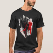 Abstract Red & Black Grunge Typography T-Shirt (Vorderseite)