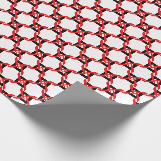 Abstract Red, Black White Graphic  Geschenkpapier (Ecke)