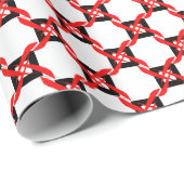 Abstract Red, Black White Graphic Geschenkpapier (Rolleneckpunkt)