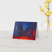 "Abstract Red City" Art Card Karte (Gelbe Blume)