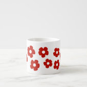 Abstract Red Flower Pattern Espresso Mug Espressotasse (Vorderseite)