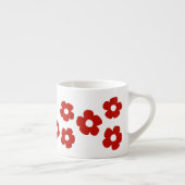 Abstract Red Flower Pattern Espresso Mug Espressotasse (Rechts)