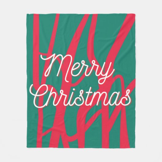 Abstract Red Green Personalized Merry Christmas Fleecedecke (Vorderseite)