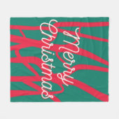 Abstract Red Green Personalized Merry Christmas Fleecedecke (Vorderseite (Horizontal))