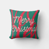 Abstract Red Green Personalized Merry Christmas Kissen (Vorderseite)