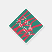 Abstract Red Green Personalized Merry Christmas Serviette (Ecke)