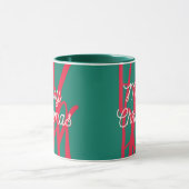 Abstract Red Green Personalized Merry Christmas Tasse (Zentrum)