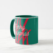 Abstract Red Green Personalized Merry Christmas Tasse (Vorderseite Links)