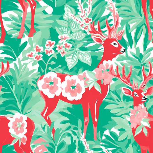 Abstract red green preppy Christmas table runner Mittelgroßer Tischläufer