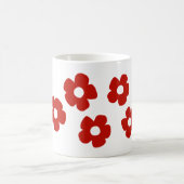 Abstract Red Hand Drawn Flower Pattern Mug Kaffeetasse (Mittel)
