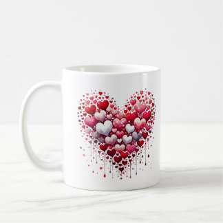 Abstract Red Heart Love Splash Romantic Art Mug Kaffeetasse