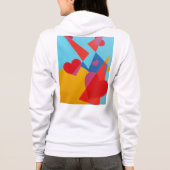 Abstract Red Hearts Women’s White Hoodie (Rückseite)