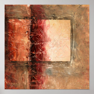 Abstract Red Landscape Poster