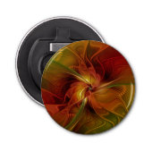 Abstract Red Orange Brown Green Fractal Art Flower Flaschenöffner (Vorderseite)