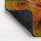 Abstract Red Orange Brown Green Fractal Art Flower Mousepad (Ecke)