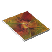 Abstract Red Orange Brown Green Fractal Art Flower Notizblock (angewinkelt)