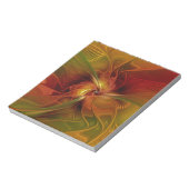 Abstract Red Orange Brown Green Fractal Art Flower Notizblock (Rotiert)